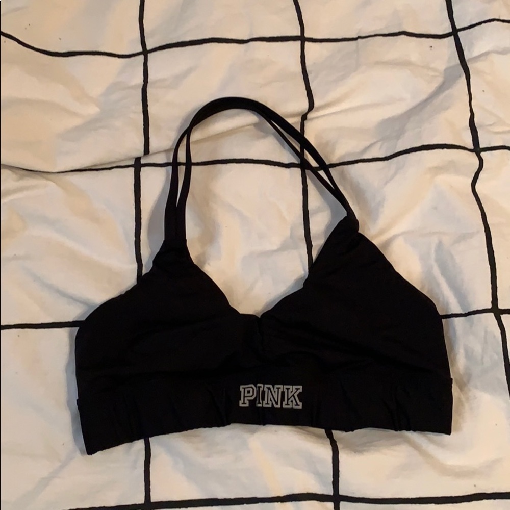 PINK halter top sports bra !!